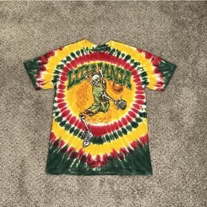 Grateful Dead Shirt Men M Tie Dye Liquid Blue Lithuania Basketball 1996